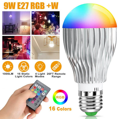 9W LED Light Bulb E27 RGB Lamp DailySale