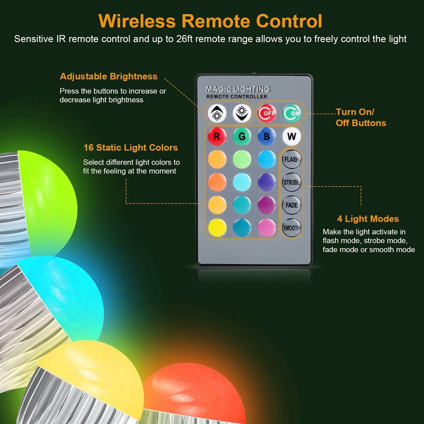 9W LED Light Bulb E27 RGB Lamp DailySale