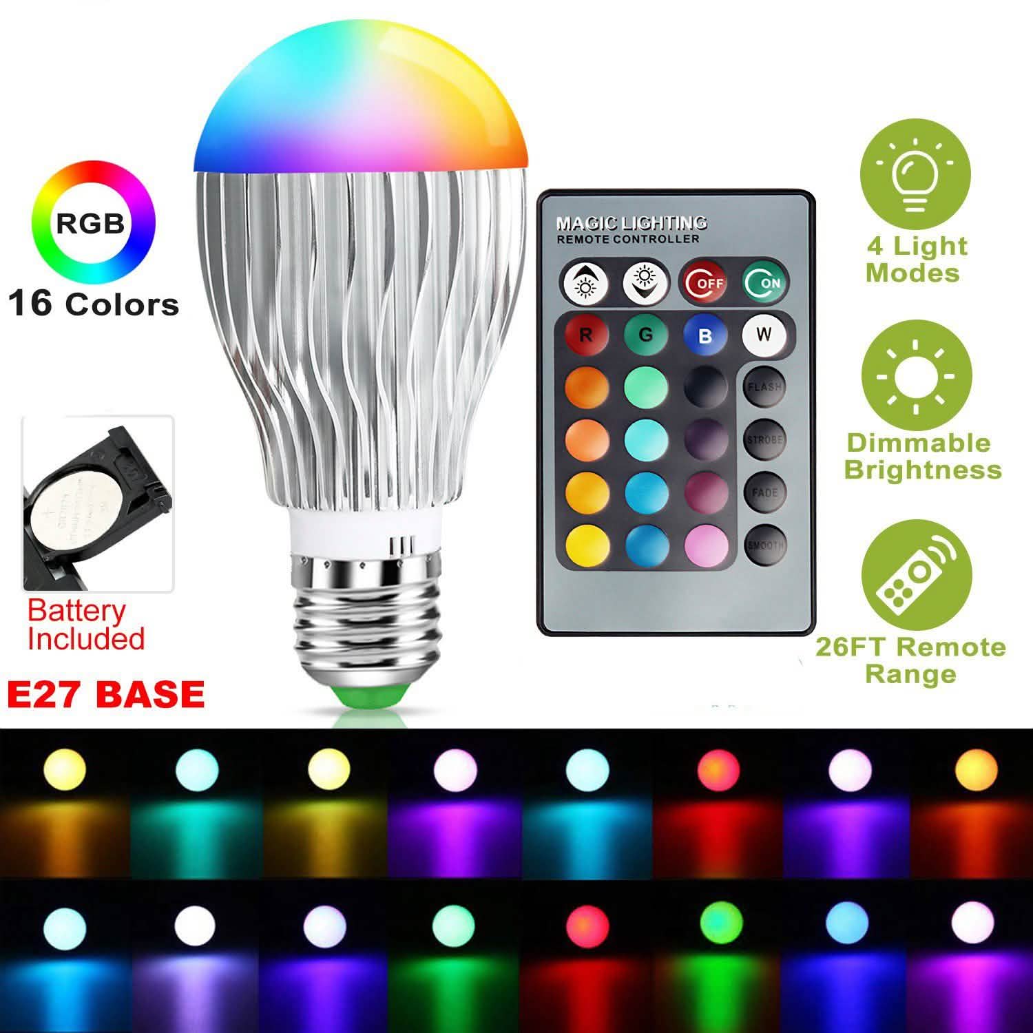9W LED Light Bulb E27 RGB Lamp DailySale