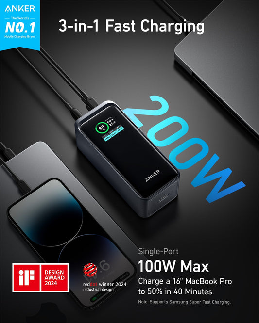 Anker Prime Power Bank (20K, 200W) Anker