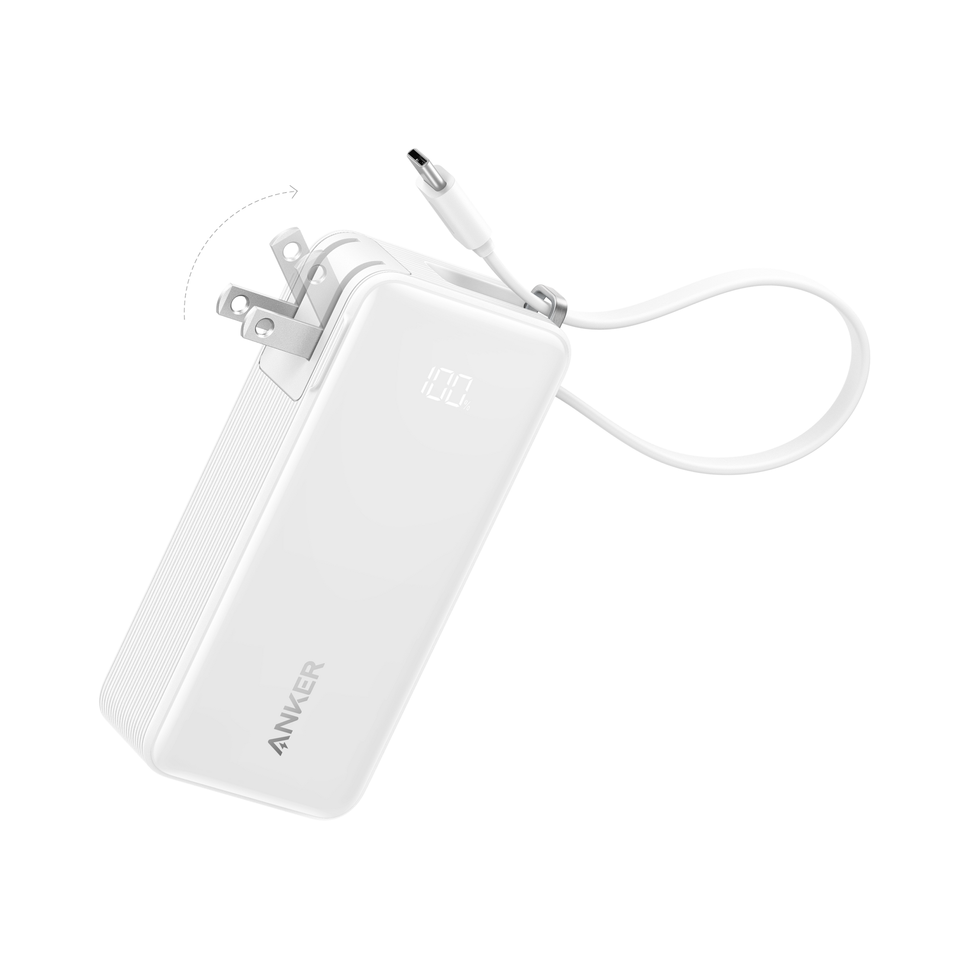 Anker Power Bank (10K, Fusion, Built-In Cable) Anker