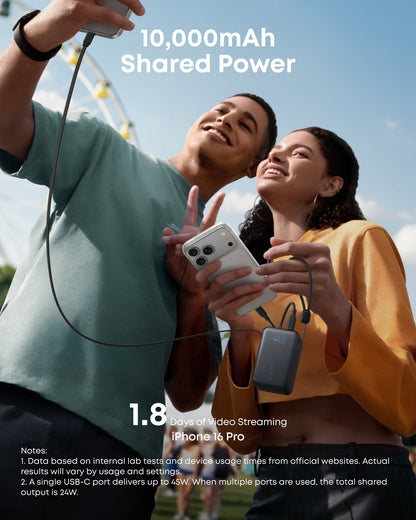 Anker Nano Power Bank (10K, 45W, Built-In Retractable USB-C Cable) Anker