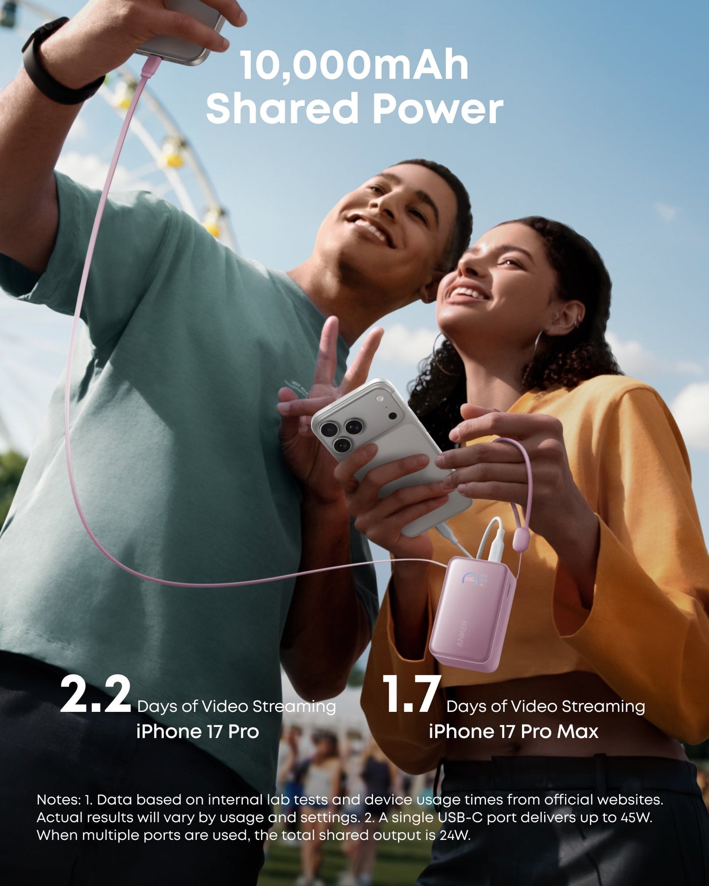 Anker Nano Power Bank (10K, 45W, Built-In Retractable USB-C Cable) Anker