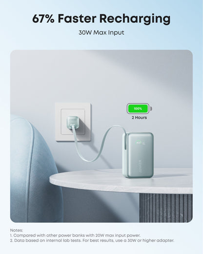 Anker Nano Power Bank (10K, 45W, Built-In Retractable USB-C Cable) Anker