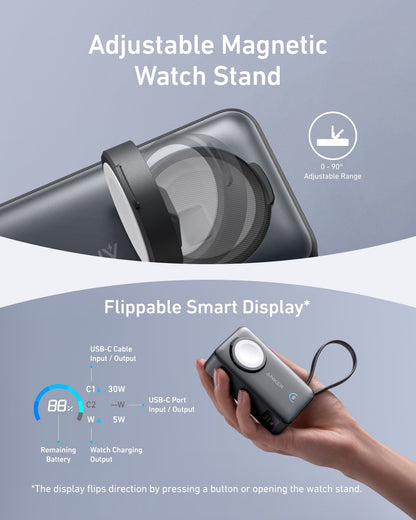 Anker MagGo Power Bank (10K, 35W, For Apple Watch) Anker