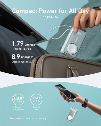 Anker MagGo Power Bank (10K, 35W, For Apple Watch) Anker