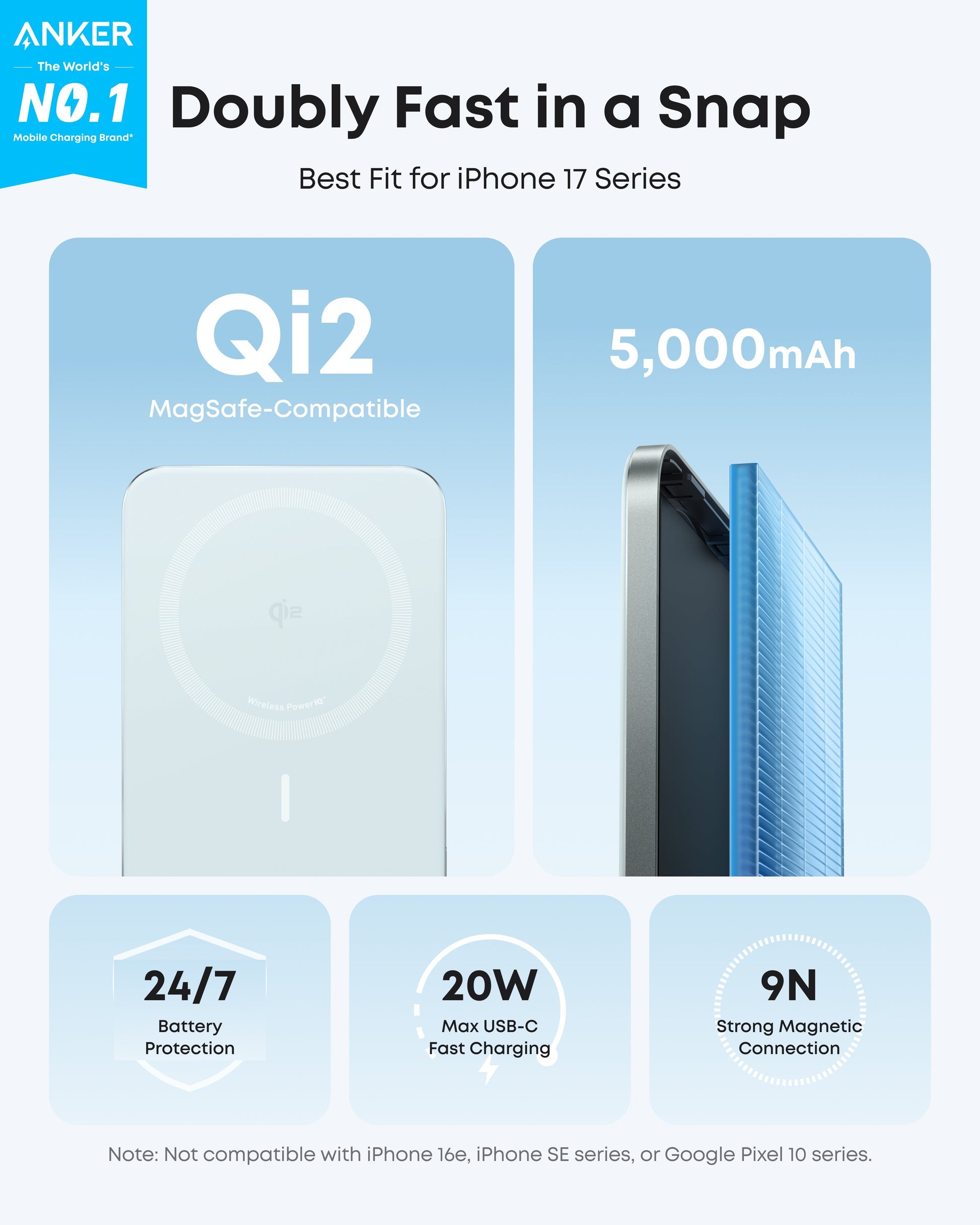 Anker Nano Power Bank (5K, MagGo, Slim) Anker