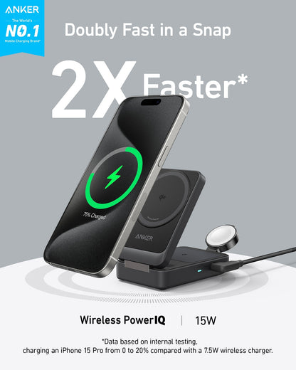 Anker MagGo Wireless Charging Station (Foldable 3-in-1) Anker