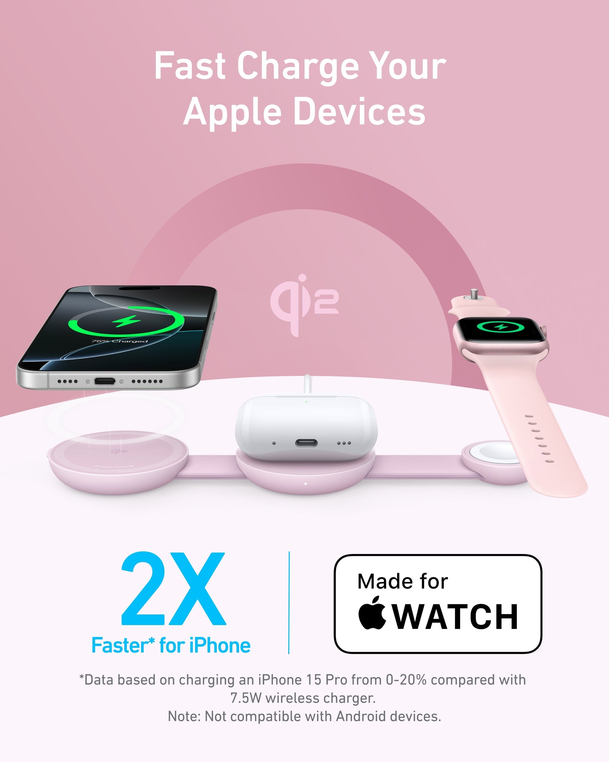 Anker MagGo Wireless Charging Station (3-in-1, Foldable Pad) Anker
