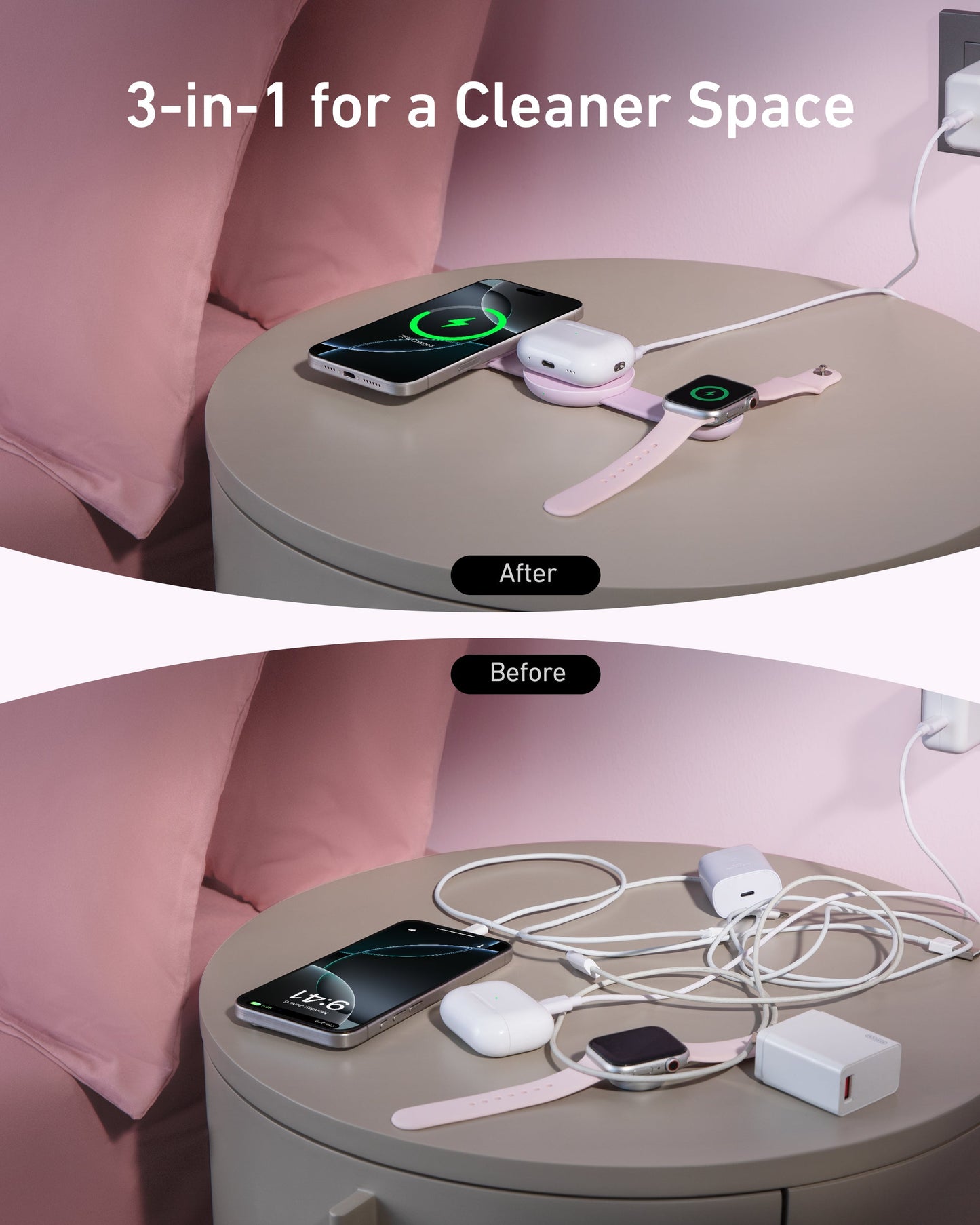 Anker MagGo Wireless Charging Station (3-in-1, Foldable Pad) Anker