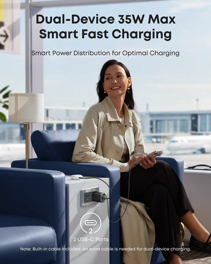 Anker Nano Charger (35W, Built-In Retractable USB-C Cable) Anker