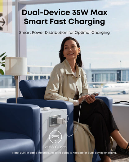 Anker Nano Charger (35W, Built-In Retractable USB-C Cable) Anker