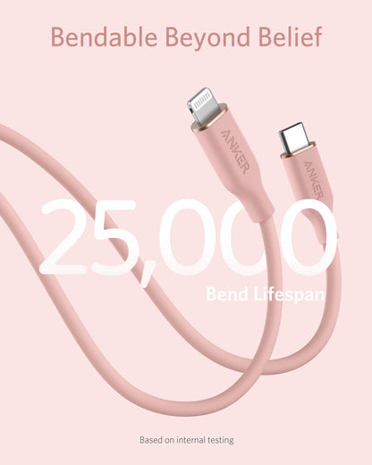 Anker <b>641</b> USB-C to Lightning Cable (Flow, 3 ft Silicone) Anker