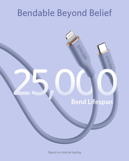 Anker <b>641</b> USB-C to Lightning Cable (Flow, 3 ft Silicone) Anker