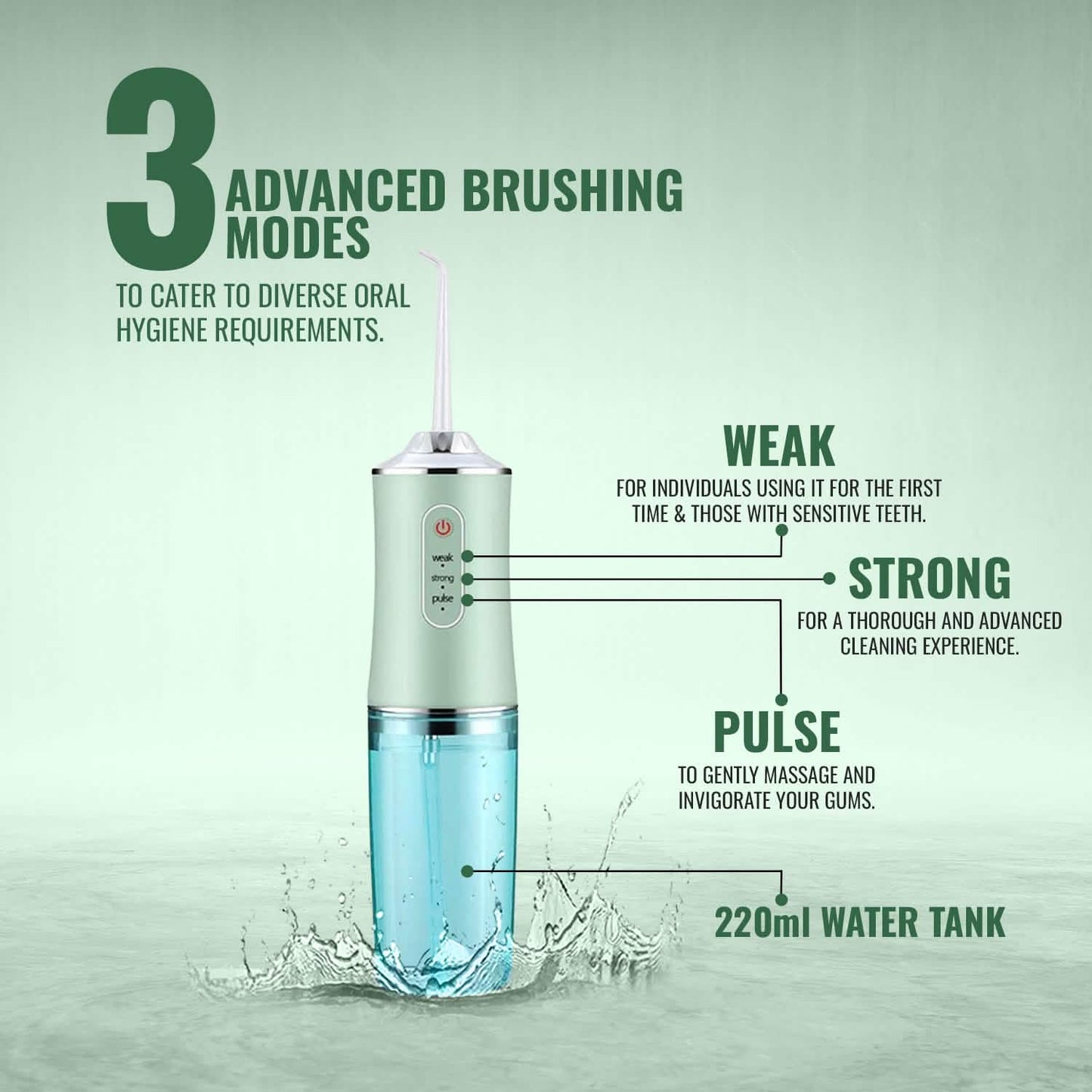 Professional Cordless Rechargeable 3 Modes Water Flosser Dental Oral Irrigator, Braces Cleaner DailySale