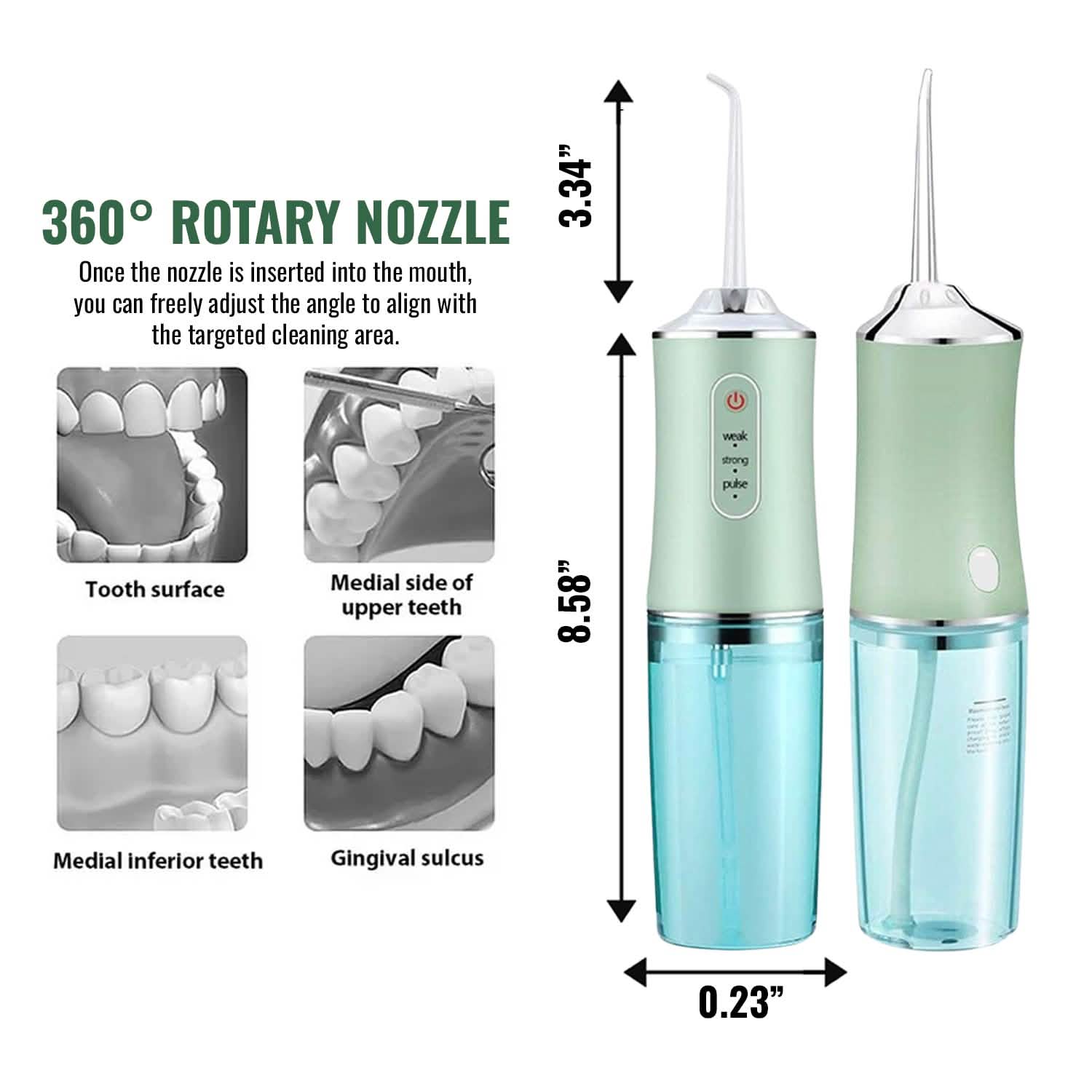 Professional Cordless Rechargeable 3 Modes Water Flosser Dental Oral Irrigator, Braces Cleaner DailySale