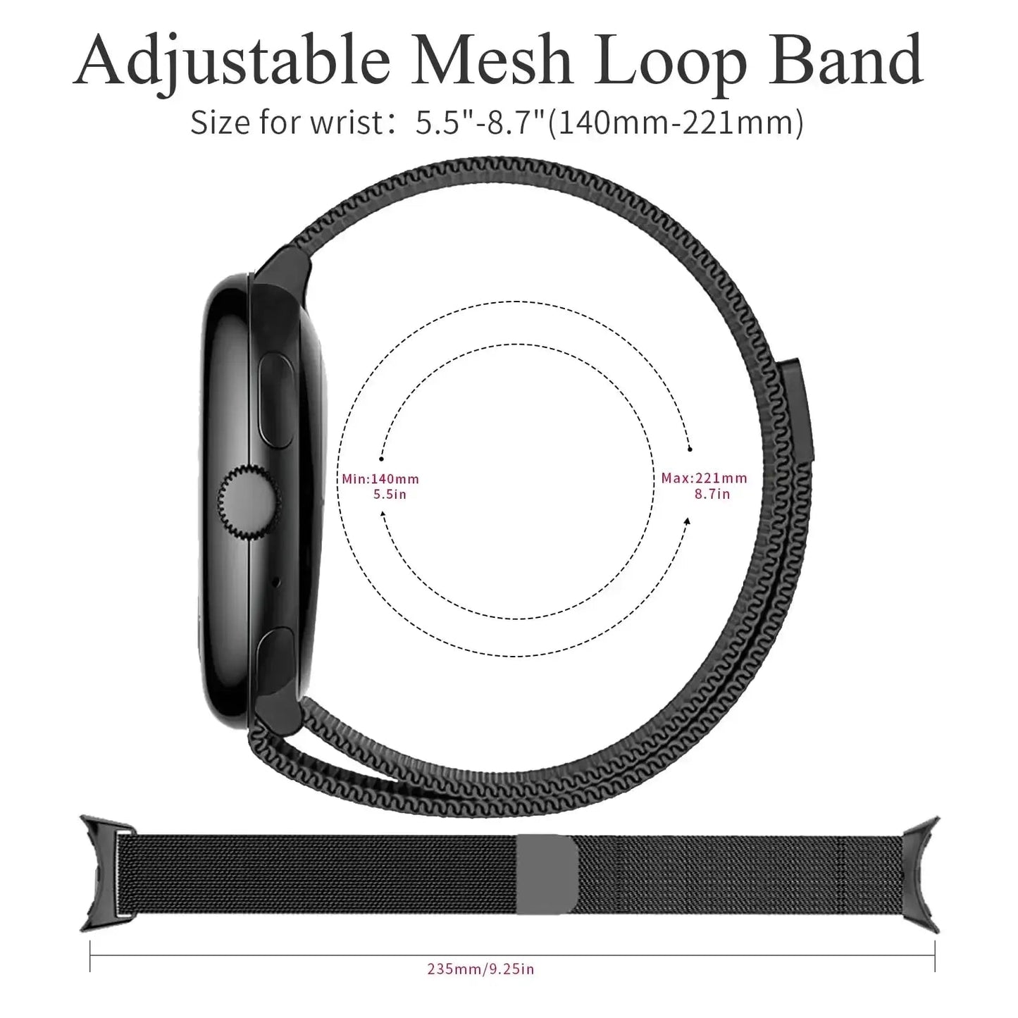 Google Pixel Watch Stainless Steel Band - Magnetic Clasp, Sleek BandsCo Straps