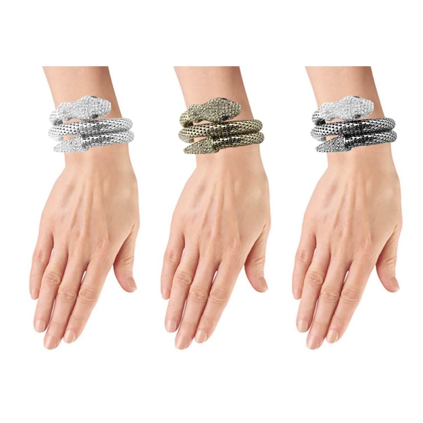 Exotic Designer Sultry Crystal Snake Bracelet DailySale