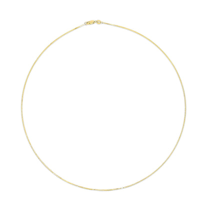 Solid 14K Yellow Gold 0.75mm Classic Box Chain Necklace. Unisex Chain - Size 16 Inches Bids.com