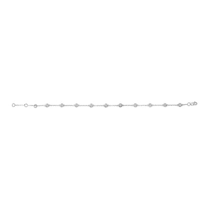 14K White Gold 1/2 Cttw Bezel Set Lab Grown Diamond Station Bracelet Bids.com