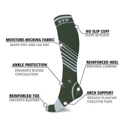 6-Pairs: Pain Relief Support Everyday Wear Striped Ankle And Knee-High Compression Socks DailySale