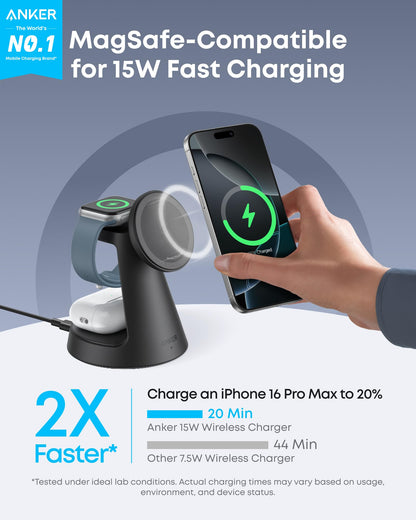 Anker MagGo Wireless Charging Station (3-in-1, Dock Stand) Anker
