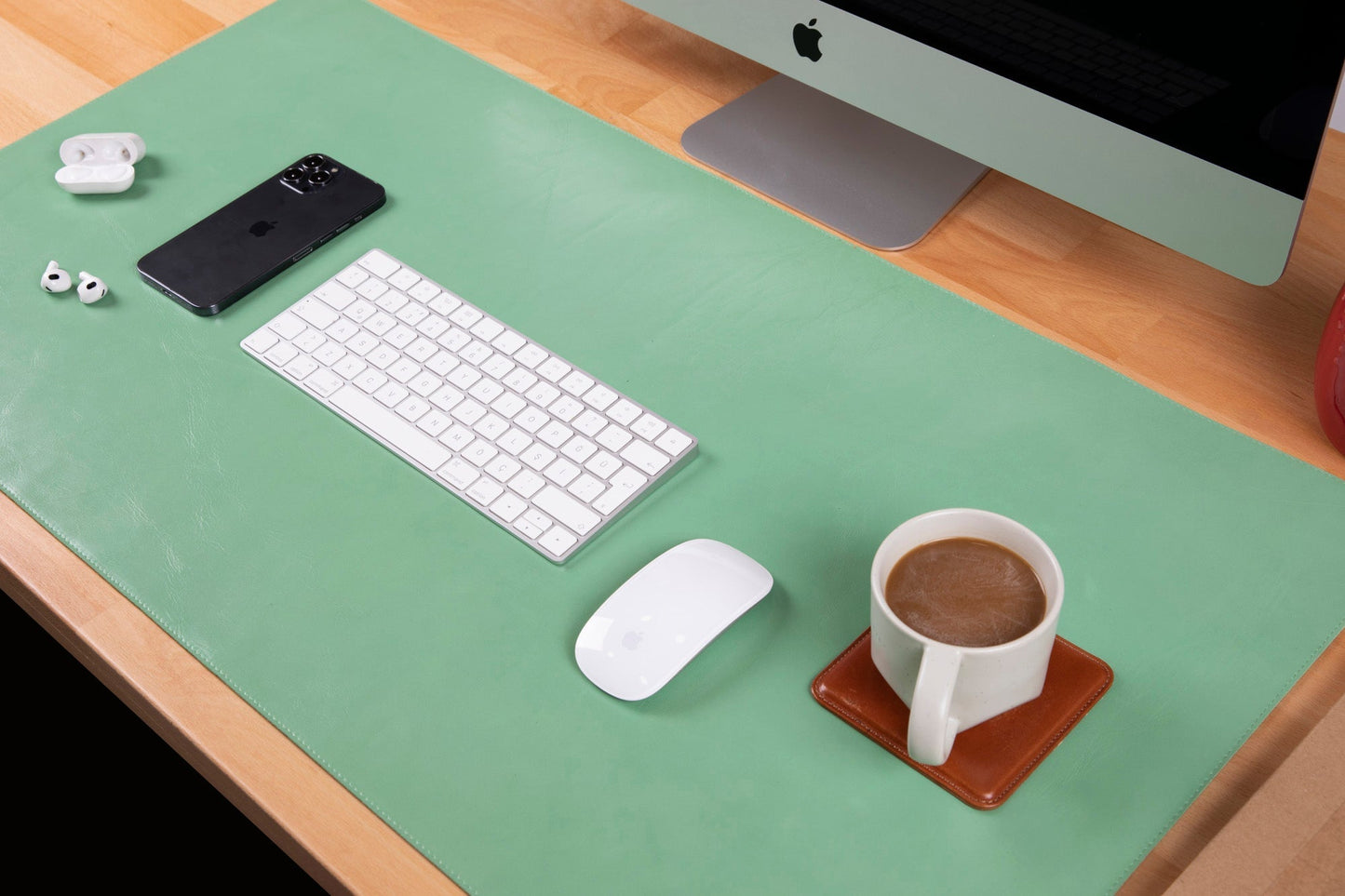 Natural Leather Desk Mat (37 cm x 80 cm) Mizuri Leather