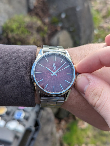 Burgundy Sunburst Watch The Beyond Boring Watch Company