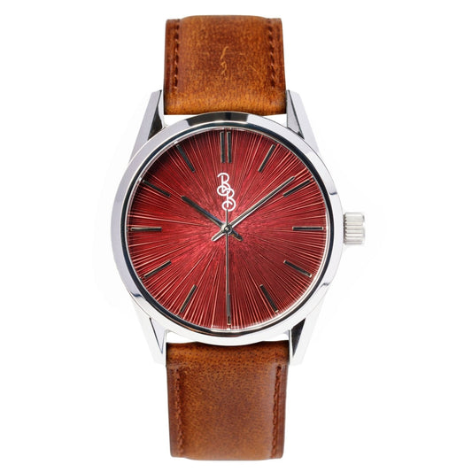 Burgundy Sunburst Watch The Beyond Boring Watch Company