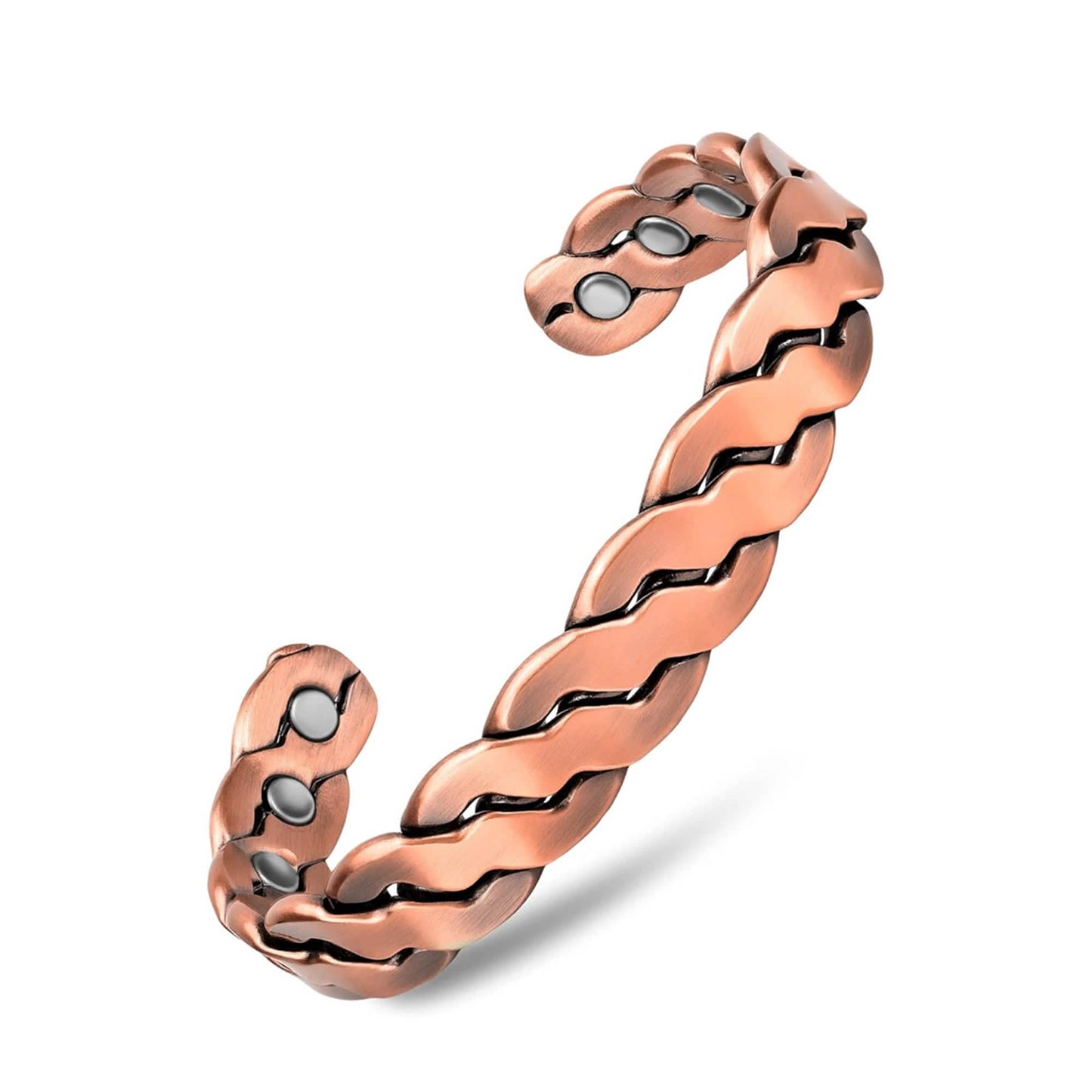 Adjustable Cuff Copper Magnetic Therapy Bracelet Bangle for Men and Women Twisted Design DailySale