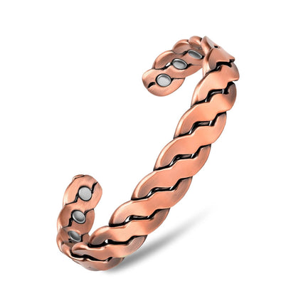 Adjustable Cuff Copper Magnetic Therapy Bracelet Bangle for Men and Women Twisted Design DailySale