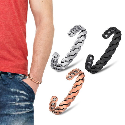 Adjustable Cuff Copper Magnetic Therapy Bracelet Bangle for Men and Women Twisted Design DailySale