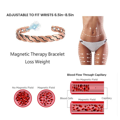 Adjustable Cuff Copper Magnetic Therapy Bracelet Bangle for Men and Women Twisted Design DailySale