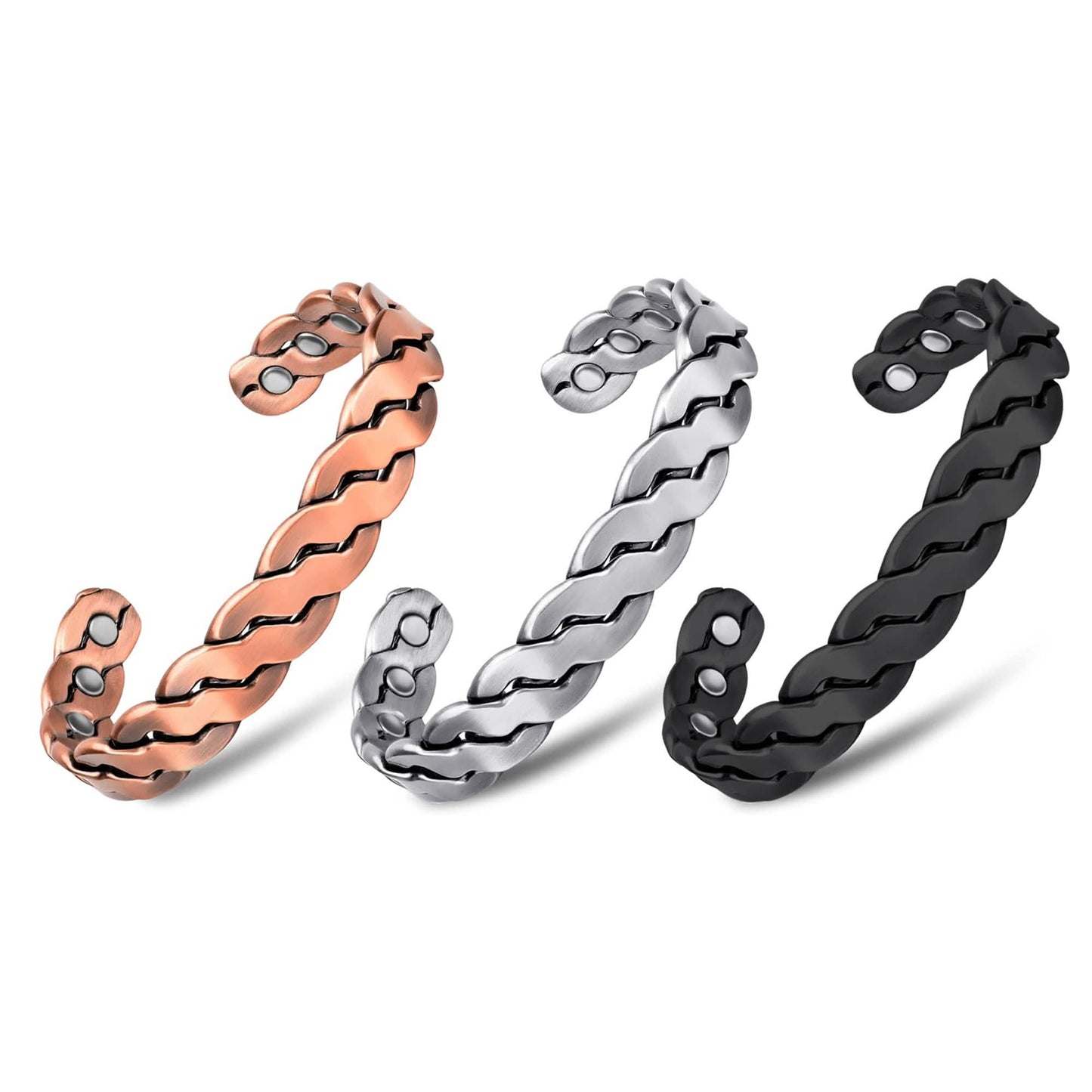 Adjustable Cuff Copper Magnetic Therapy Bracelet Bangle for Men and Women Twisted Design DailySale