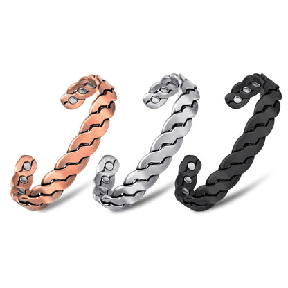 Adjustable Cuff Copper Magnetic Therapy Bracelet Bangle for Men and Women Twisted Design DailySale