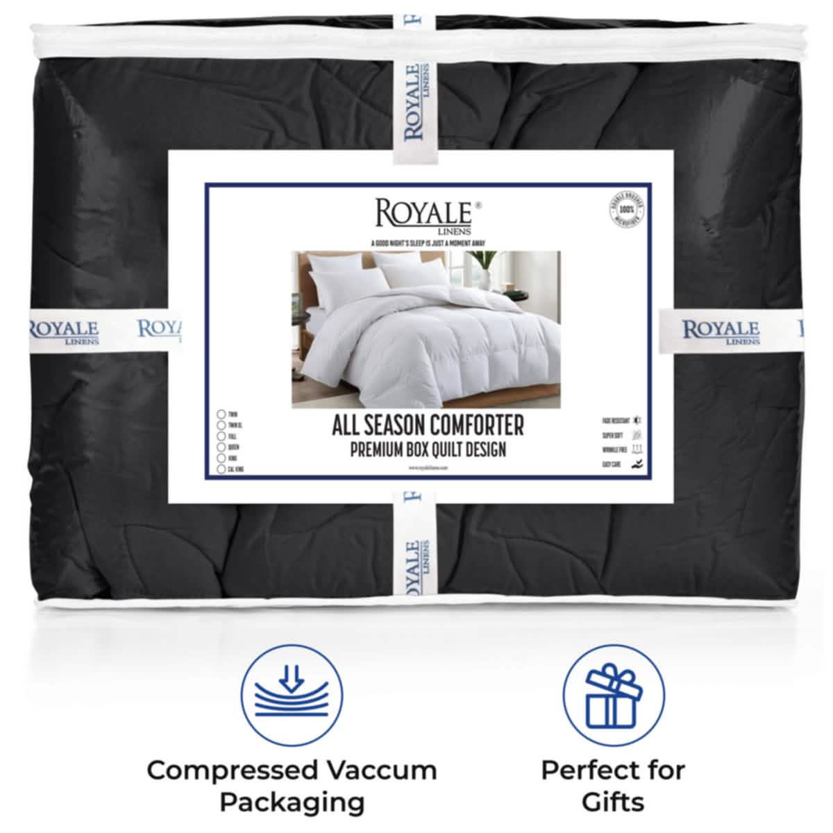 Royale All Season Down Alternative Lightweight Quilted Bedding Comforter with Corner Tabs DailySale