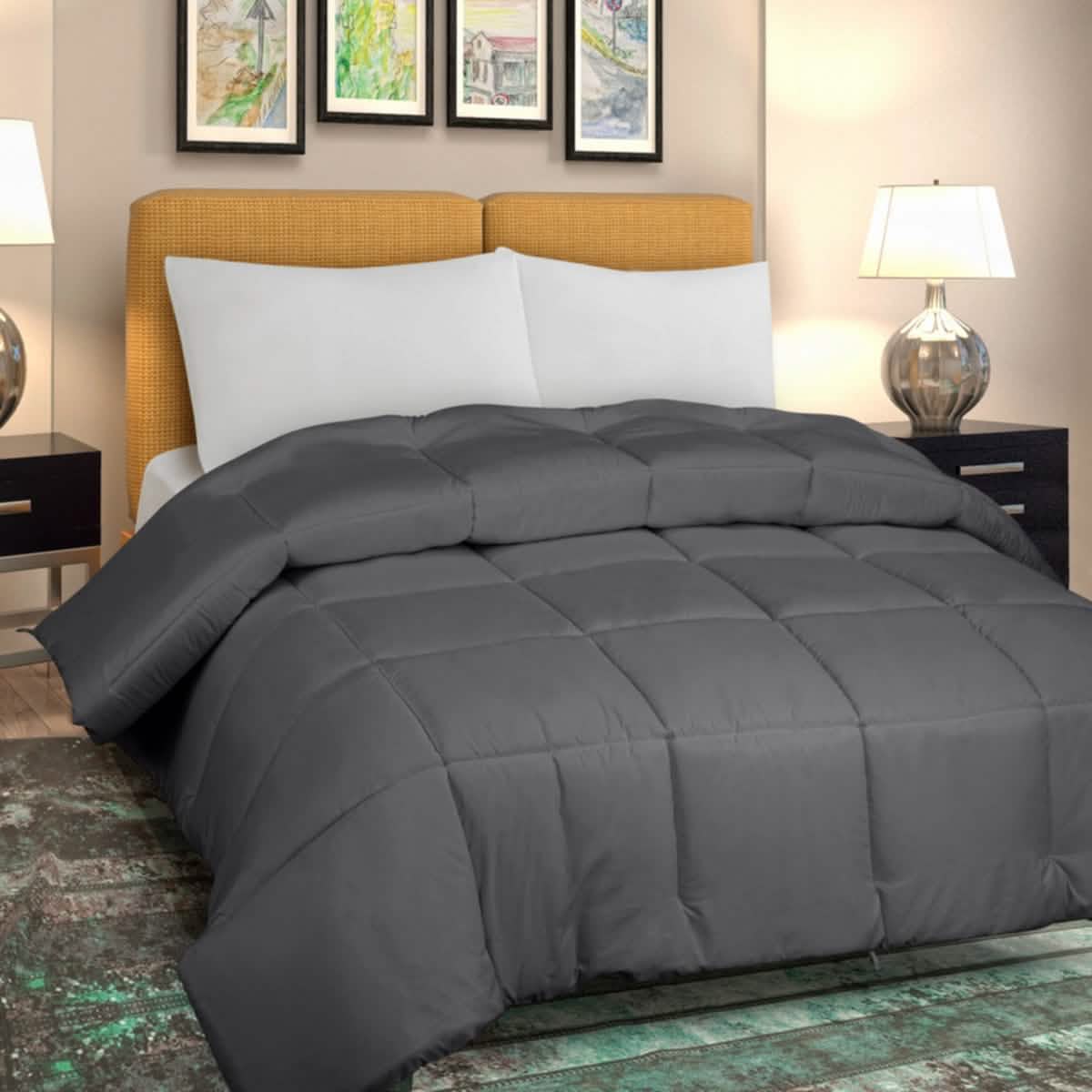 Royale All Season Down Alternative Bedding Lightweight Quilted Comforter with Corner Tabs DailySale