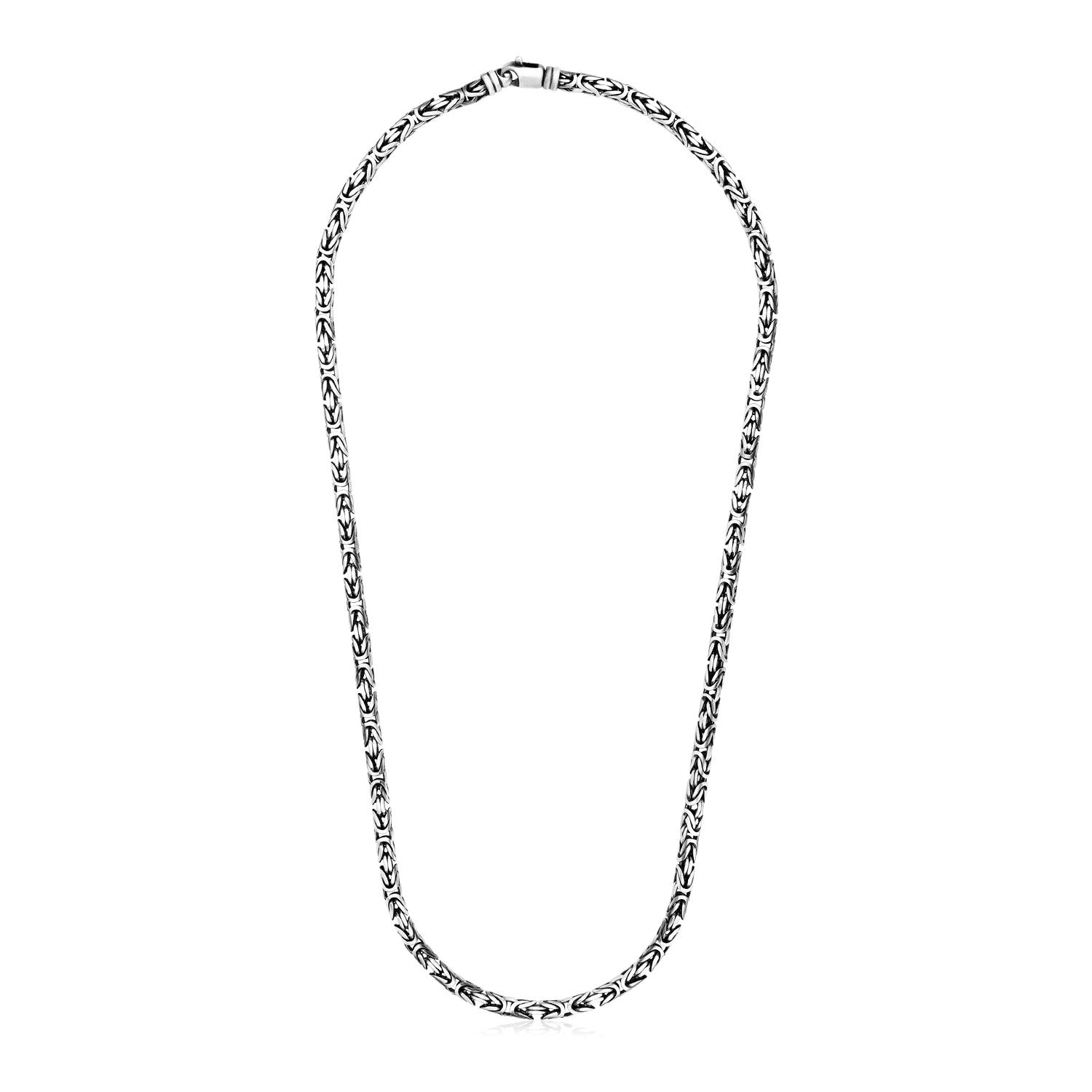 Sterling Silver Gunmetal Finish Byzantine Chain Necklace Bids.com