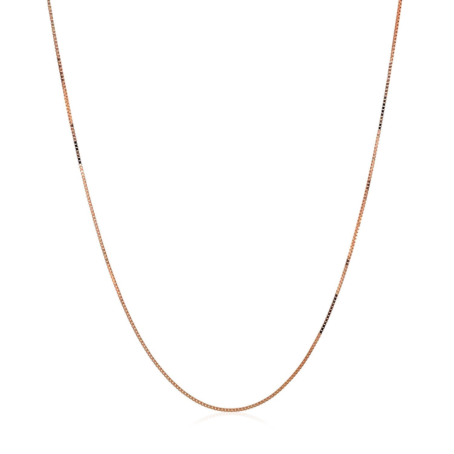 14k Rose Gold Classic Box Chain 0.45mm Bids.com