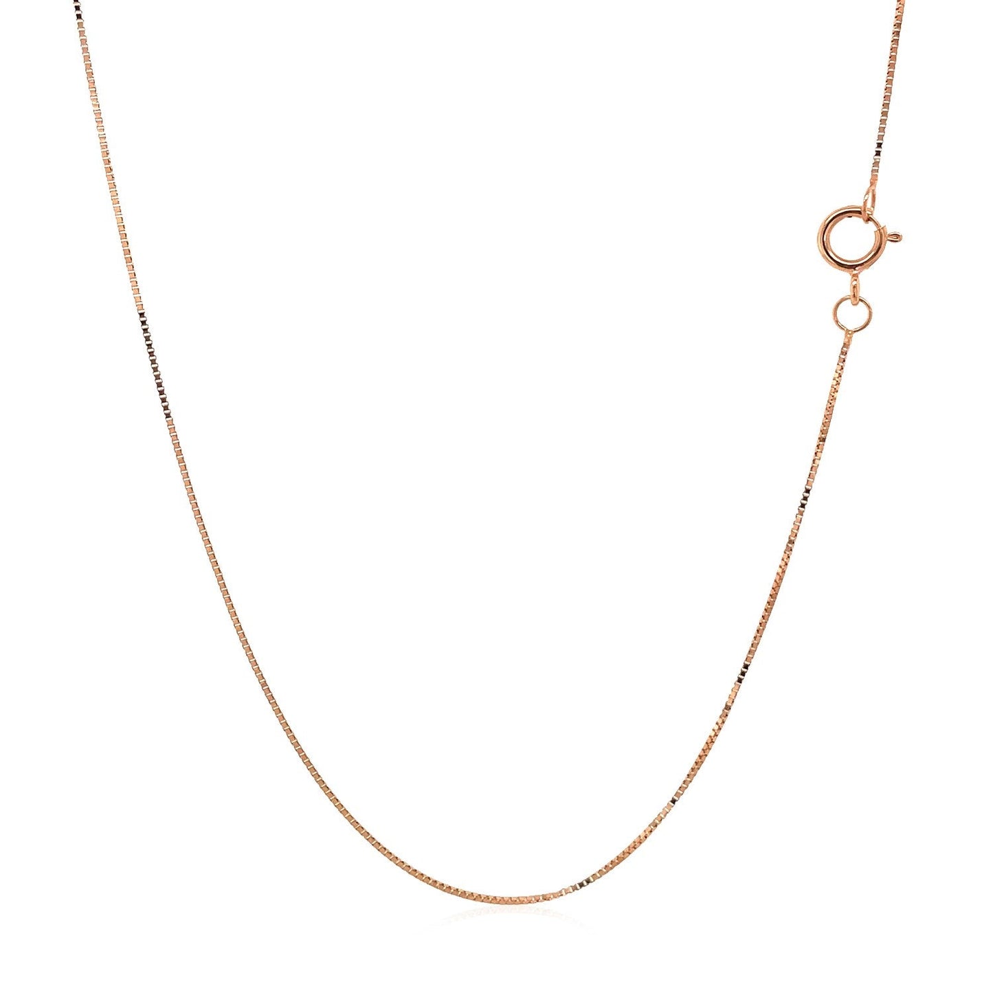 14k Rose Gold Classic Box Chain 0.45mm Bids.com
