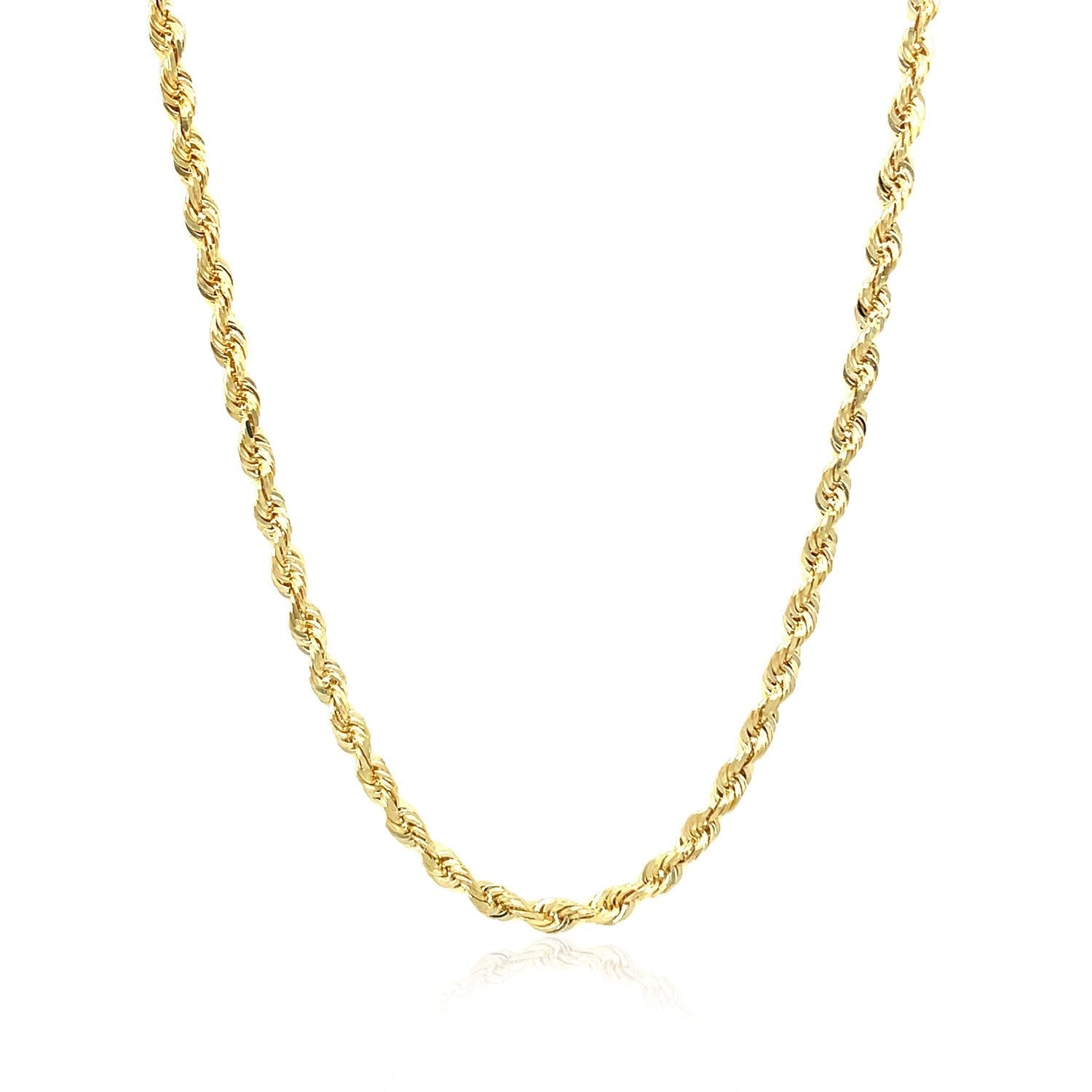 2.75mm 10k Yellow Gold Solid Diamond Cut Rope Chain Bids.com