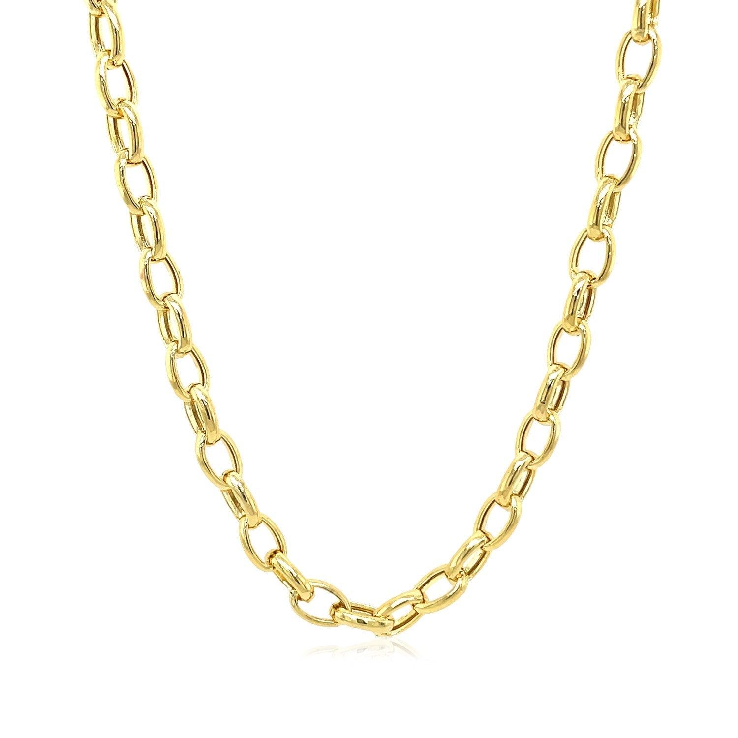 4.6mm 14k Yellow Gold Oval Rolo Chain Bids.com