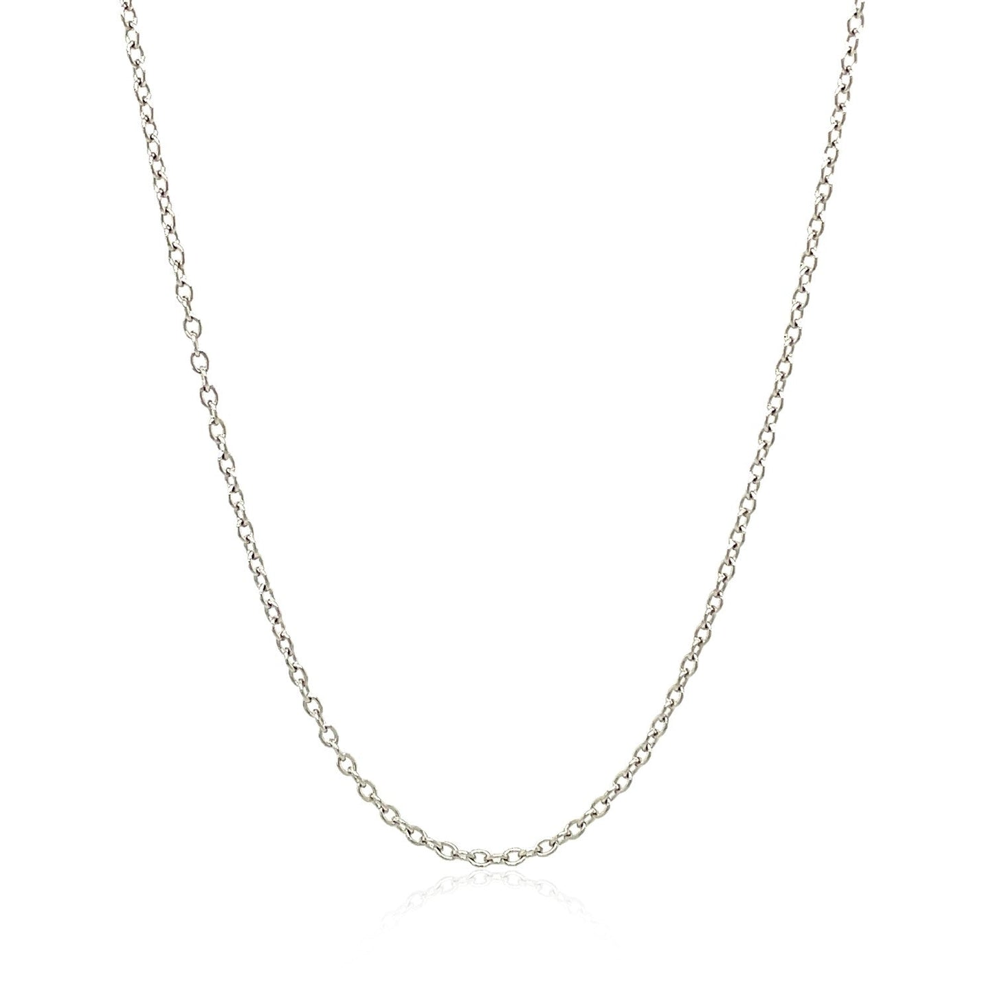 18k White Gold Round Cable Chain 1.5mm Bids.com