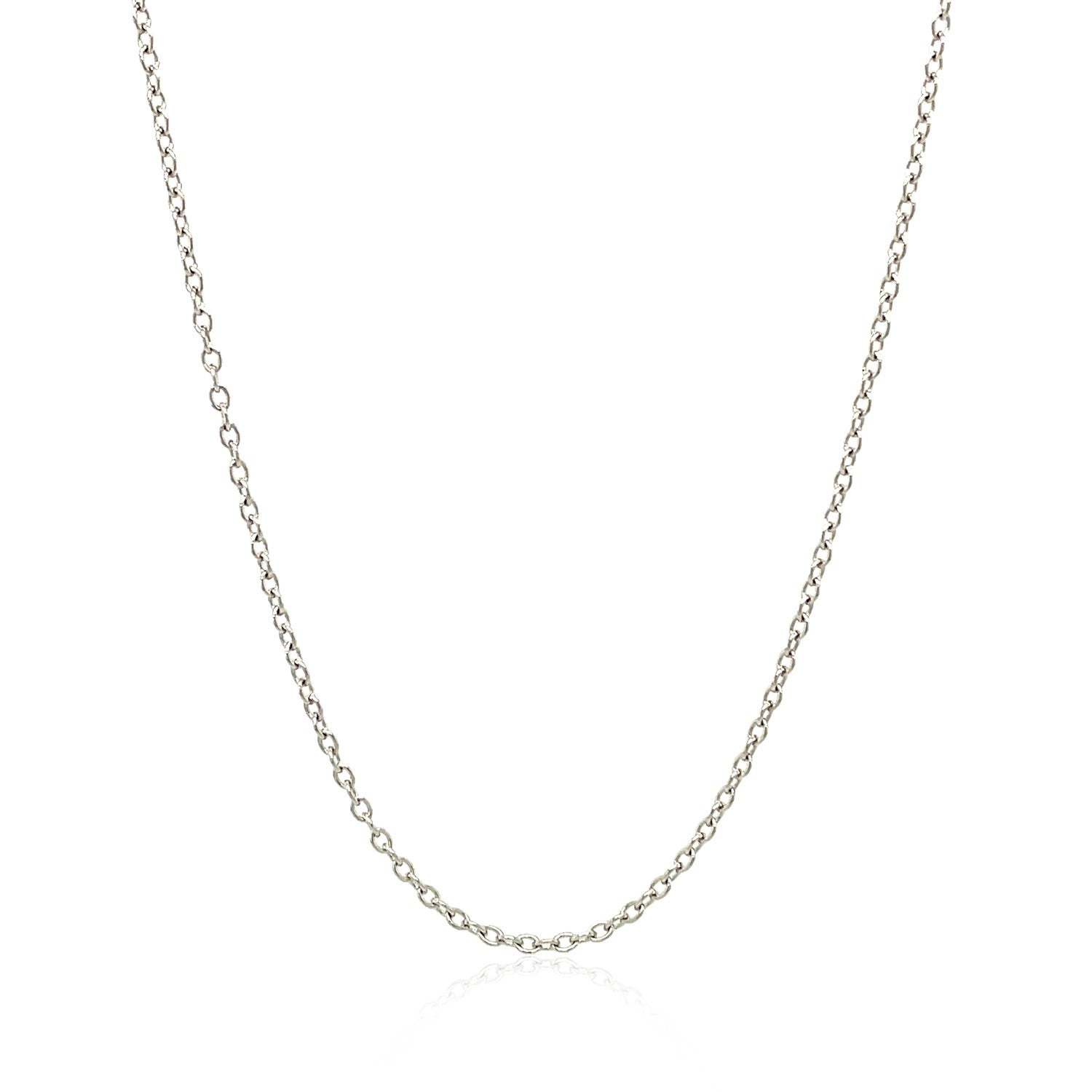 18k White Gold Round Cable Chain 1.5mm Bids.com
