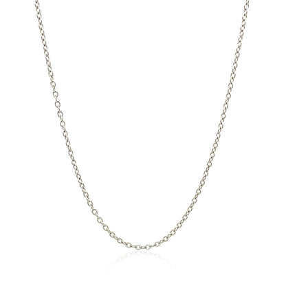18k White Gold Round Cable Chain 1.5mm Bids.com