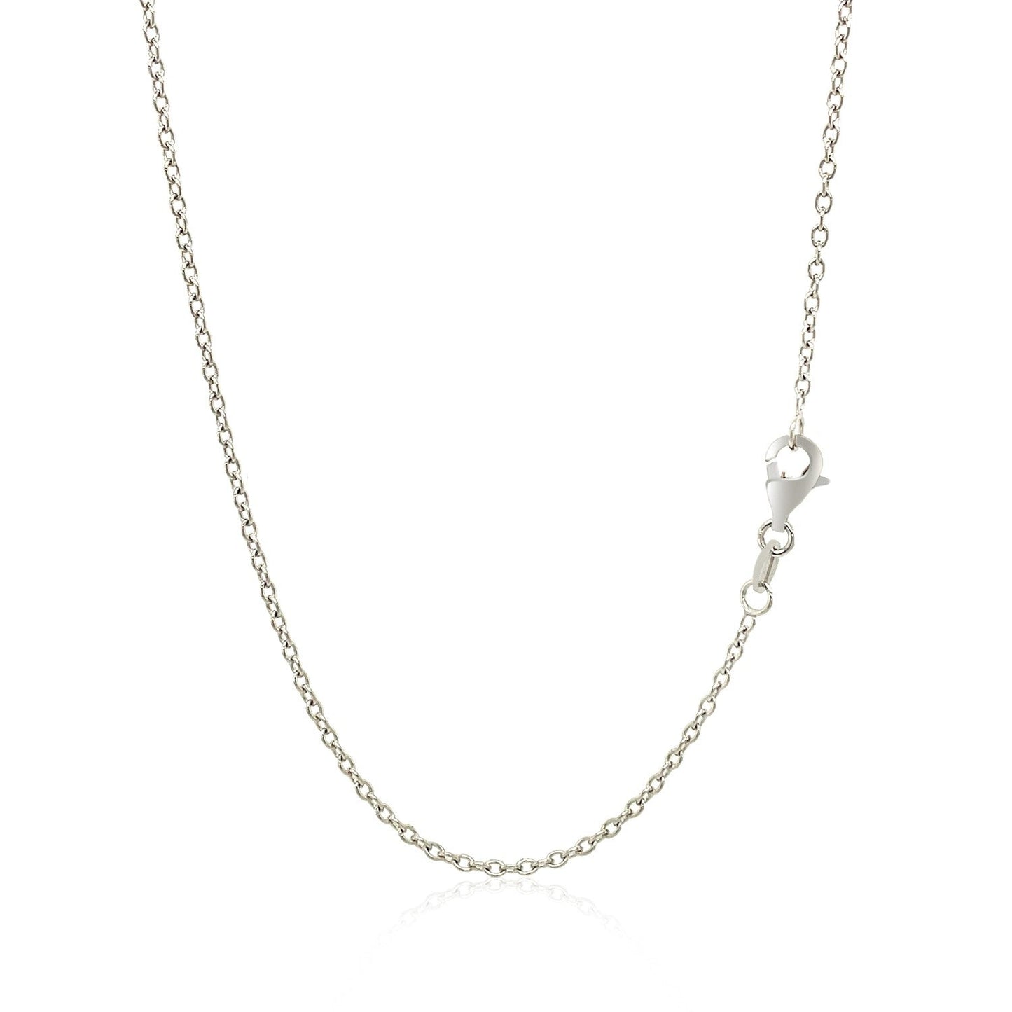 18k White Gold Round Cable Chain 1.5mm Bids.com
