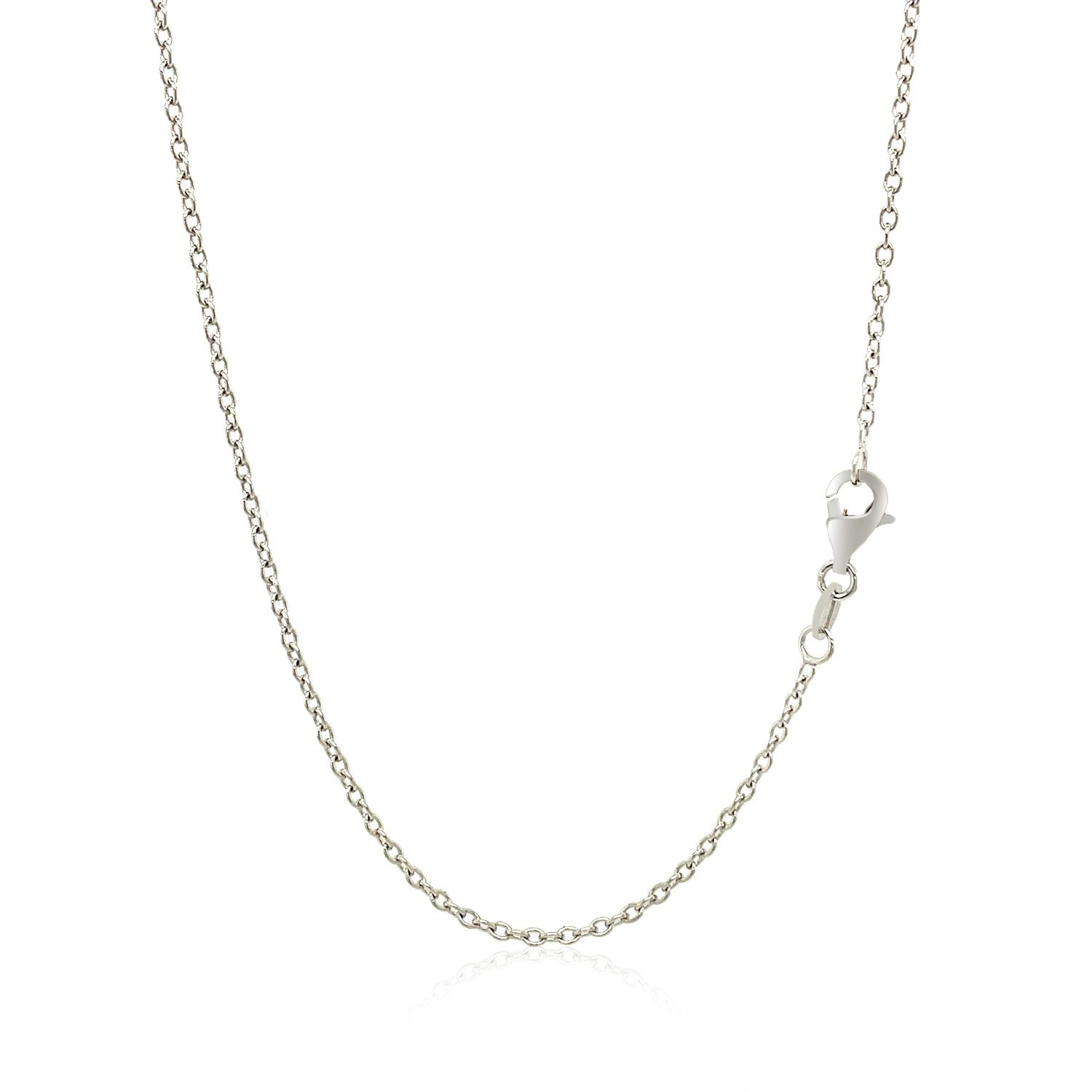 18k White Gold Round Cable Chain 1.5mm Bids.com
