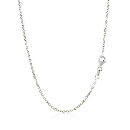 18k White Gold Round Cable Chain 1.5mm Bids.com