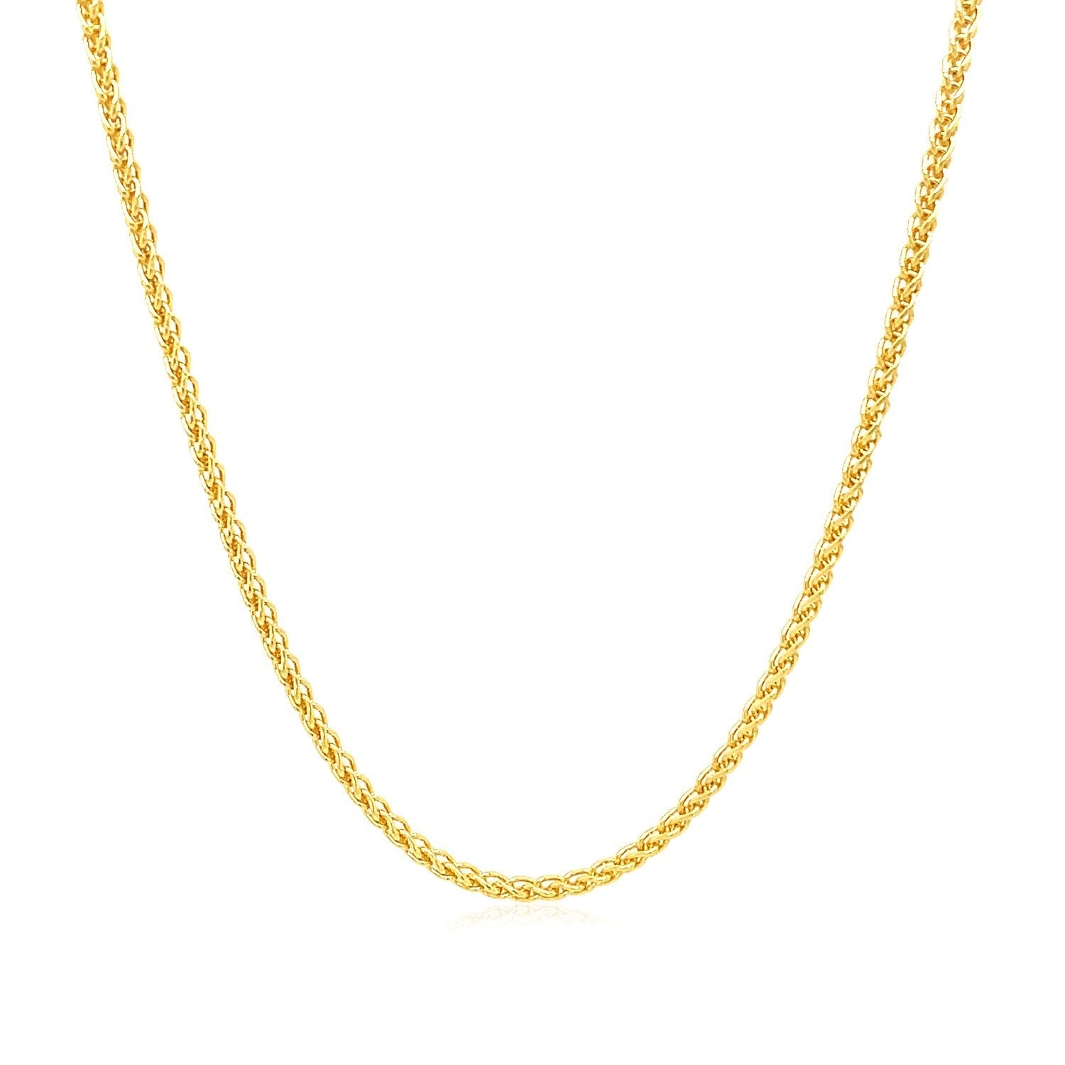 14k Yellow Gold Round Wheat Chain 1.5mm Bids.com