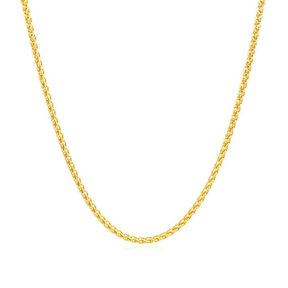 14k Yellow Gold Round Wheat Chain 1.5mm Bids.com